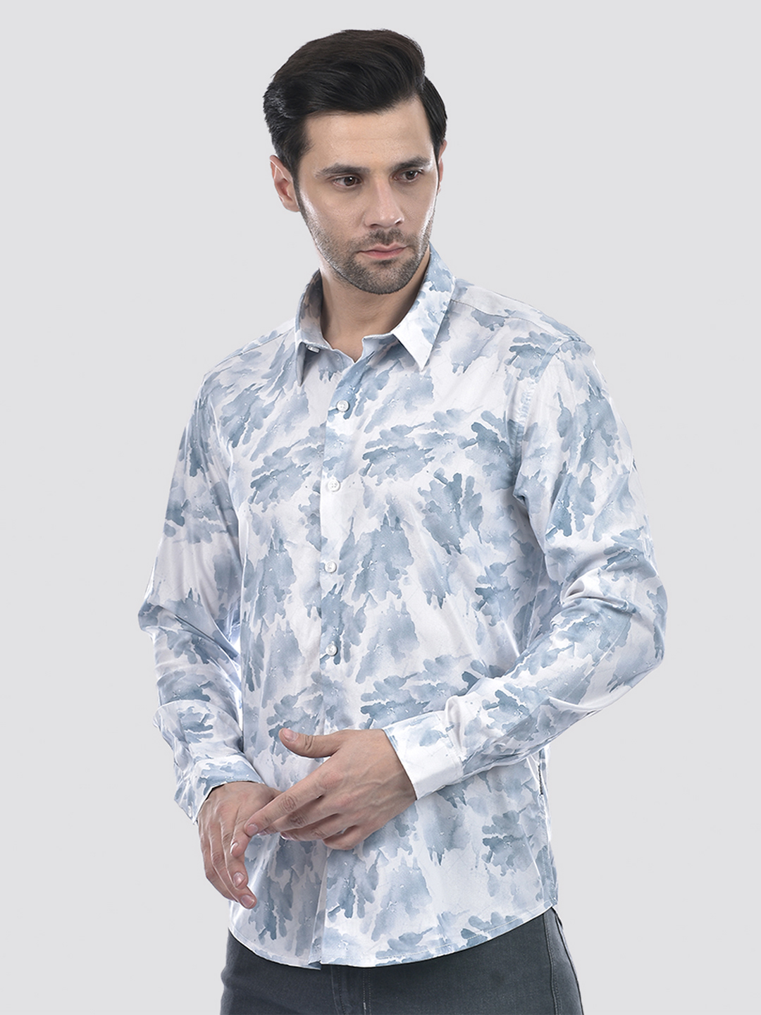 Numero Uno Men Abstract Blue Shirt